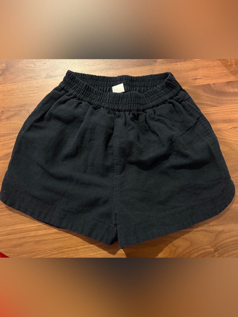 Black Elastic-Waist Women’s Shorts